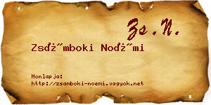 Zsámboki Noémi névjegykártya