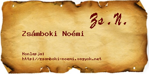 Zsámboki Noémi névjegykártya